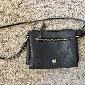 DV by Dolce Vita Black Pebbled Crossbody with Gold Hardware
